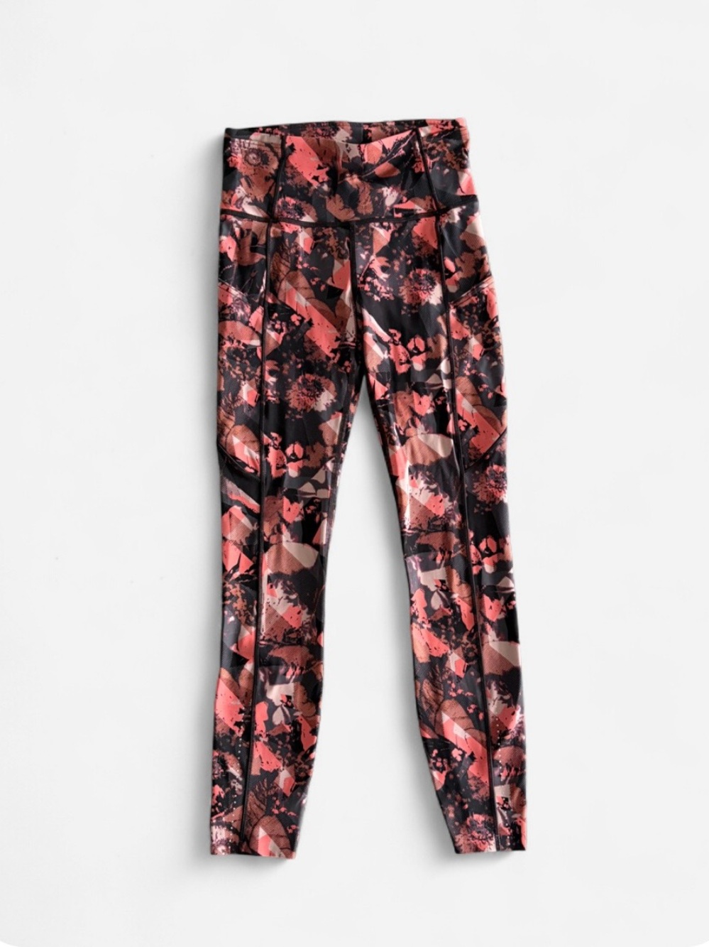 lululemon athletica Coral & Black Abstract High-Rise Leggings